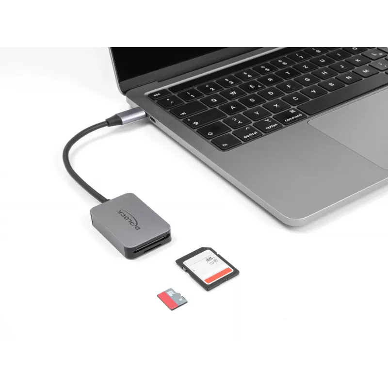 Czytnik kart DeLOCK USB Type-C Aluminium SD Micro SD 5000 Mbit/s