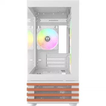 Obudowa PC Micro Tower THERMALTAKE View 170 WS ARGB Snow — Micro ATX, biała, 2x120 mm boczny, 1x120 mm tylny, zasilacz na dole, obsługuje dyski 2,5 cala/3,5 cala