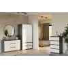 Komoda 2 drzwi 3 szuflady top e shop M-MP-K-MAL-2D3S-ANTBIA — rama antracytowa, białe drzwi, 1200×750×400 mm