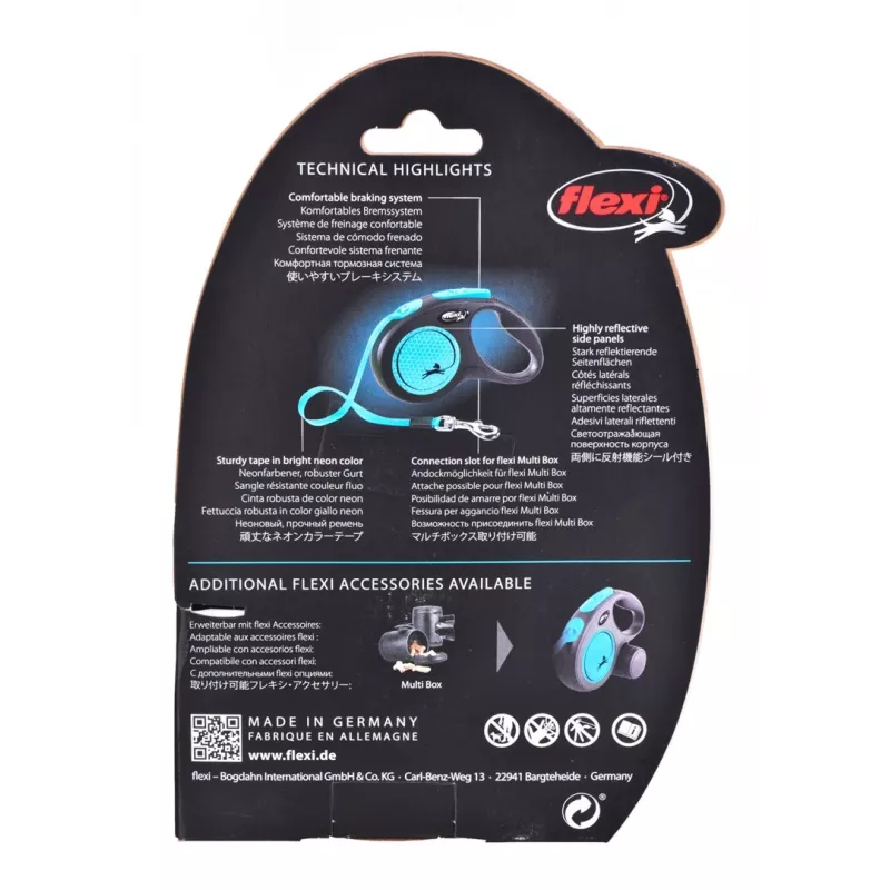 FLEXI New Neon M - smycz automatyczna - 5 m