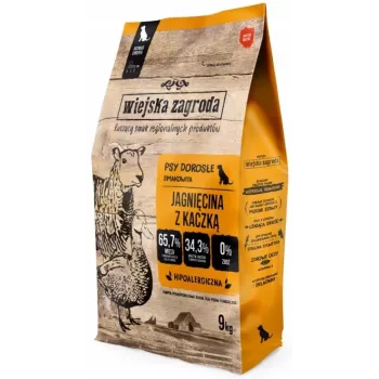 Sucha karma dla psów wiejskazagroda Adult Small Lamb with Duck 9 kg — bez zbóż, 34% białka, 23% tłuszczu