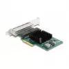 Karta DeLOCK PCI Express x4 4 x RJ45 Gigabit LAN BCM szara
