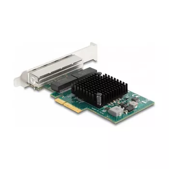 Karta DeLOCK PCI Express x4 4 x RJ45 Gigabit LAN BCM szara