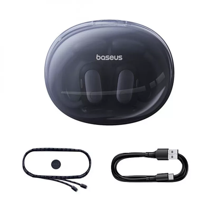 Baseus Eli Sport 1 Open-Ear TWS Cosmic Czarny z kablem USB