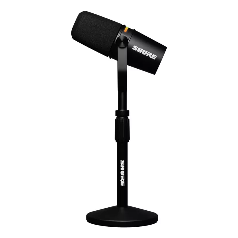 Shure MV7+-K-BNDL – mikrofon krasomówczy/wokalowy ze złączem XLR/USB-C, czarny + statyw biurkowy GATOR