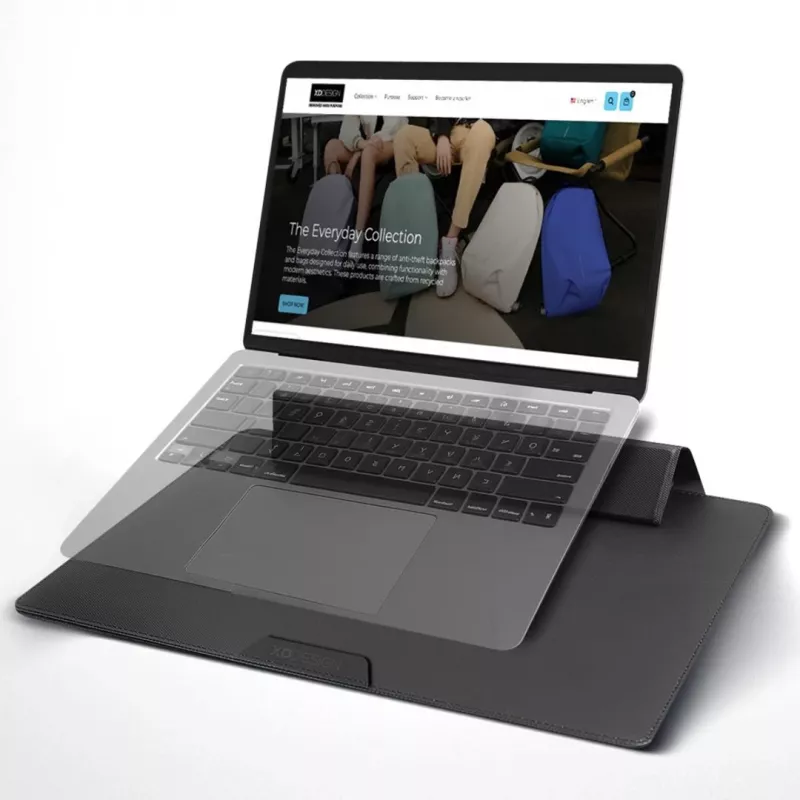 Etui na laptopa XDDESIGN P706.201 na ekran 14 cali (35,6 cm), czarne, organizer podróżny, 414 g