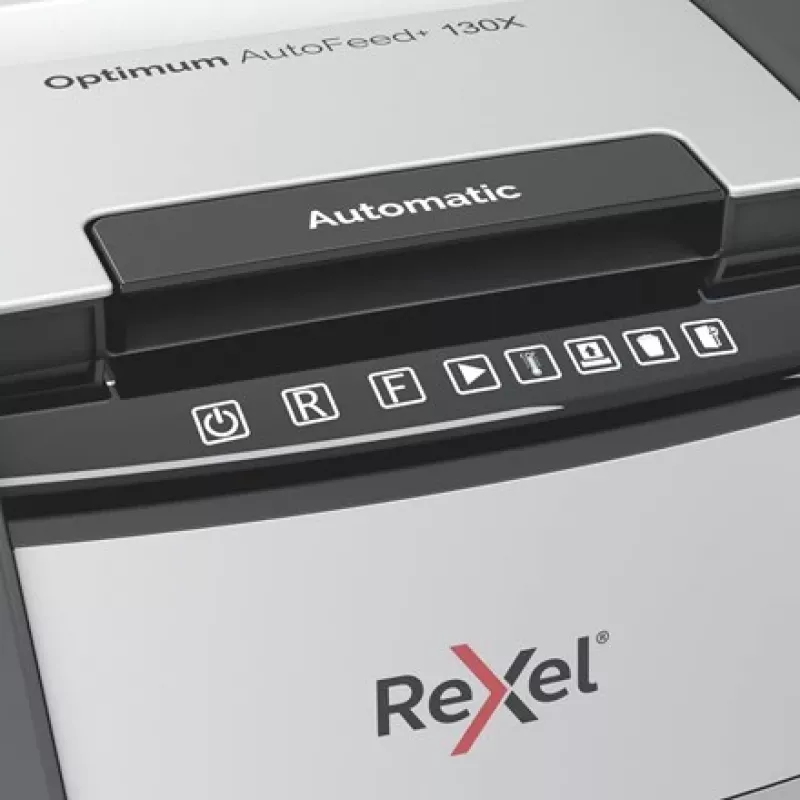 Rexel Optimum AutoFeed+ 130X niszczarka do papieru, cięcie poprzeczne, 55 dB, 22 cm, czarny, srebrny