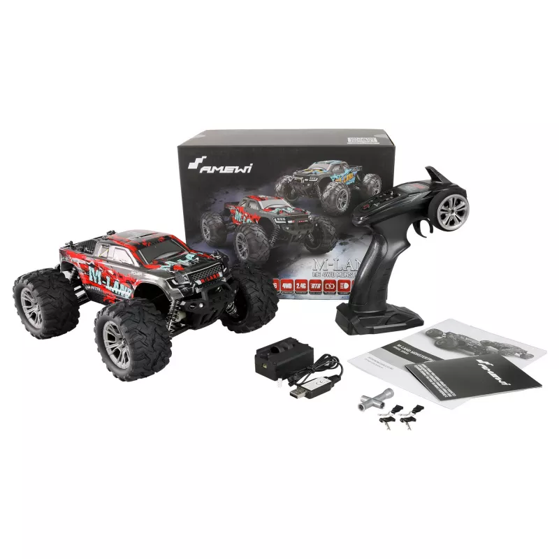 Amewi M-Land Monstertruck 48km/h 4WD 1 16 RTR Czerwony (22622)