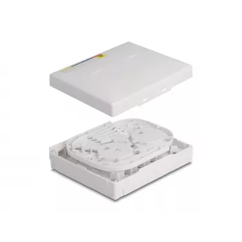 DeLOCK Optical Fiber Connection Box FTTH do montażu na ścianie 4 x SC Simplex LC Duplex biały