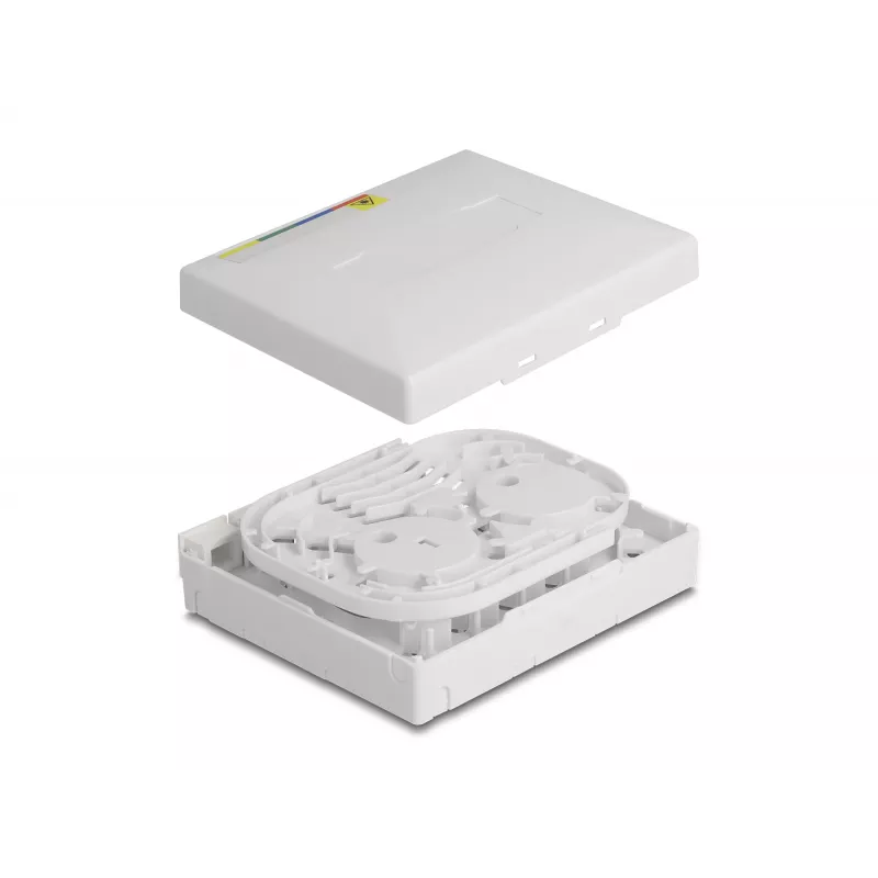 DeLOCK Optical Fiber Connection Box FTTH do montażu na ścianie 4 x SC Simplex LC Duplex biały