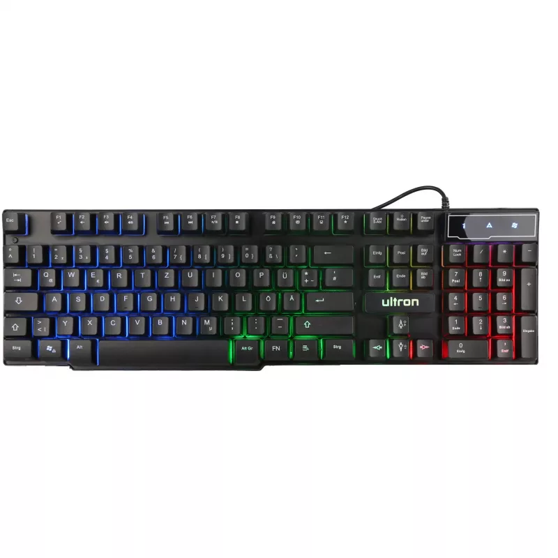 Zestaw gamingowy Ultron HAWK Klawiatura Mysz QWERTZ Niemiecka Czarna Czerwona Biała
