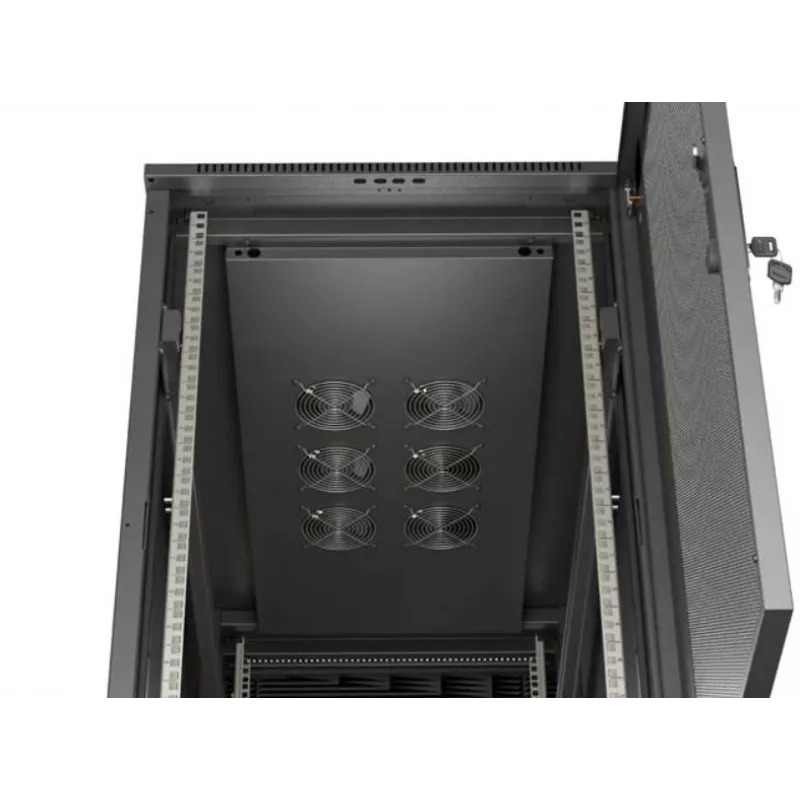 Szafa rack 19 cali LANBERG FF01-6222-23B 22U 600x1200 mm czarna z perforowanymi drzwiami