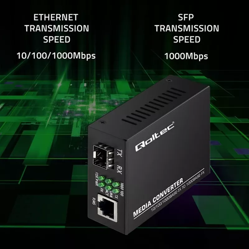 Konwerter mediów PRZEŁĄCZNIK Ethernet 1x RJ45 1x SFP