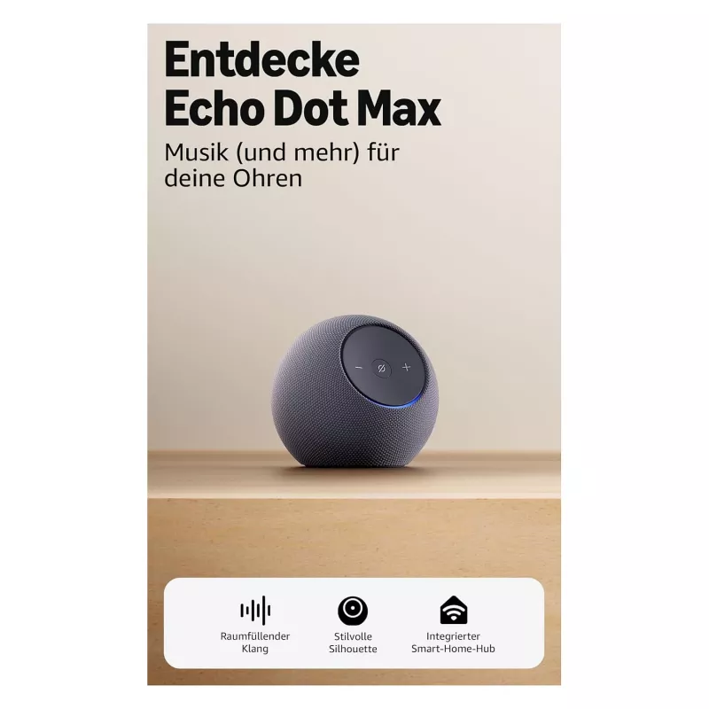 Amazon Echo Dot Max 2025 - Grafit - Bluetooth (B0DKLFHZDH)
