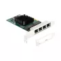 Karta DeLOCK PCI Express x4 4 x RJ45 Gigabit LAN BCM szara
