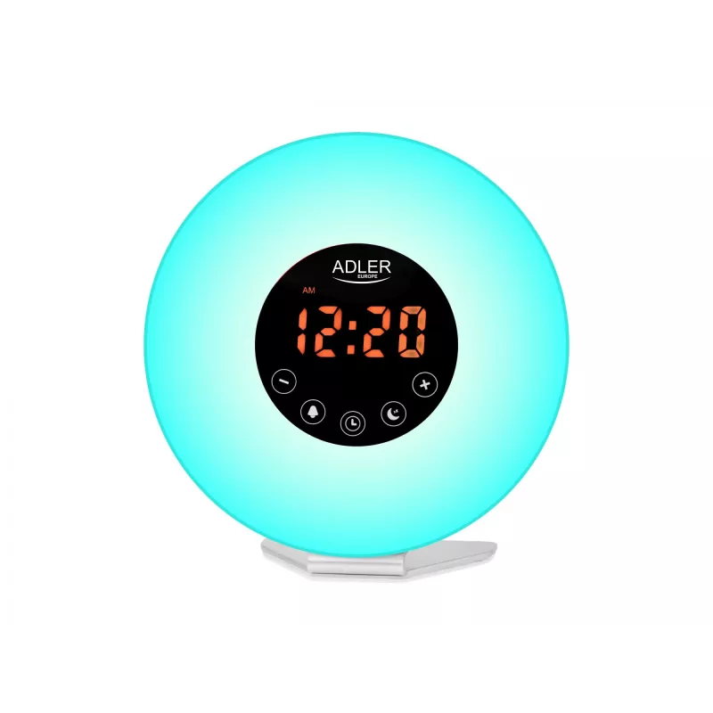 Budzik Wake‑Up Light Adler AD1916 z symulacją wschodu słońca i radiem FM