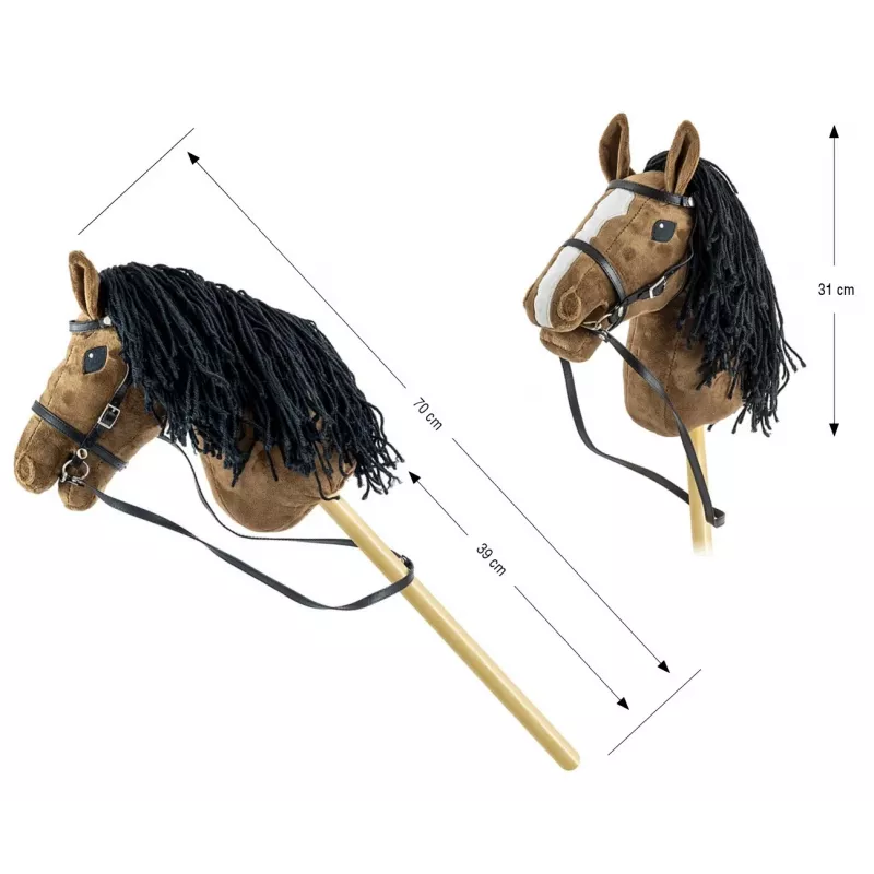 Koń na patyku Hobby Horse Ciemny Brąz