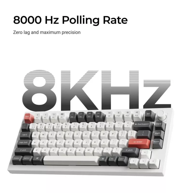 Mechaniczna klawiatura 75% Keychron Q1 Ultra 8K — USB + bezprzewodowa RF + Bluetooth, RGB, czarna