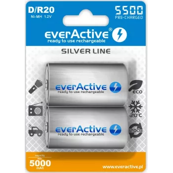 Akumulator everActive EVHRL20-5500 D NiMH 1,2 V 5500 mAh, opakowanie 2 szt.