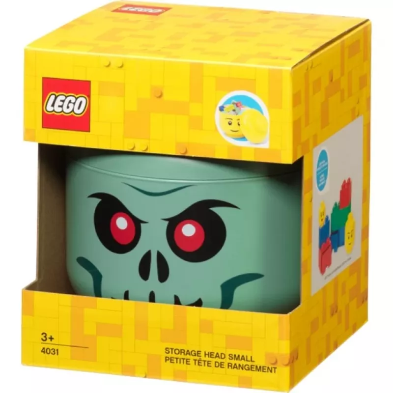 Pojemnik do przechowywania Room Copenhagen LEGO Head Skeleton mały, zielony/czarny