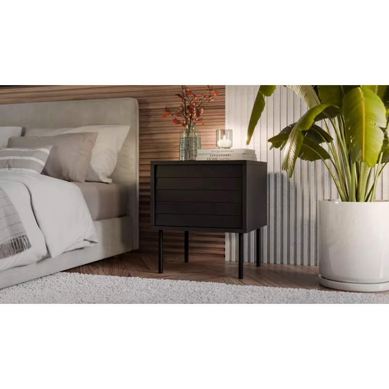 Cama Szafka nocna, 2 szt. CORTINA 45x40x51 czarny