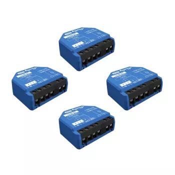 Inteligentny przełącznik Shelly 1 Gen3 — bezprzewodowy, 240 V AC, obudowa z tworzywa sztucznego, 42×16×37 mm, zestaw 4 szt.
