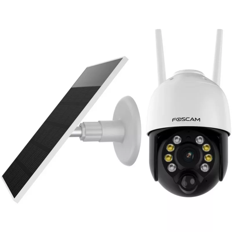 Kamera IP Foscam B4 Dome 4 MP (2560×1440), Wi‑Fi 2,4 GHz, IP65, Solar + Bateria 5000 mAh, obrót 355°, pochylenie 90°