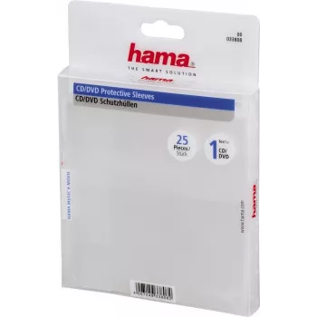 Hama CD/DVD Protective Sleeves, Pack of 25 25 discs Transparent
