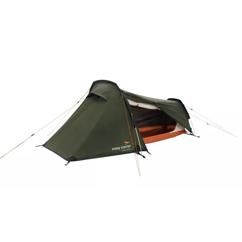 Namiot tunelowy easy camp Sarek 1 (ciemnozielony/pomarańczowy, 2025) — jednoosobowy, konstrukcja tunelowa