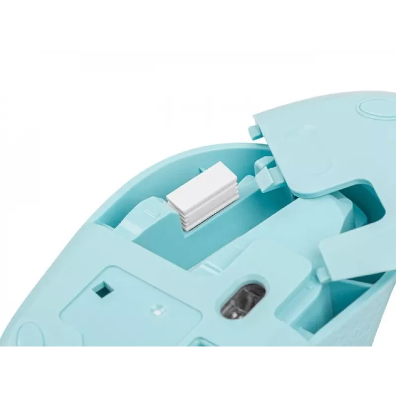 Bezprzewodowa mysz symetryczna NATEC STORK — Bluetooth + USB Type-A, 1600 DPI, 3 przyciski, jasnoniebieska