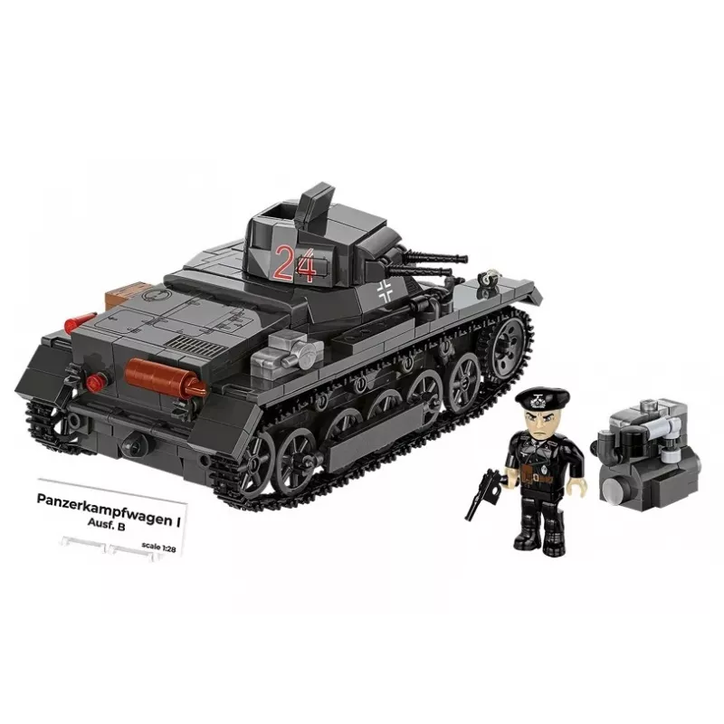 Zestaw konstrukcyjny Cobi Panzer I Ausf. B – 654 elementy, szczegółowy model czołgu