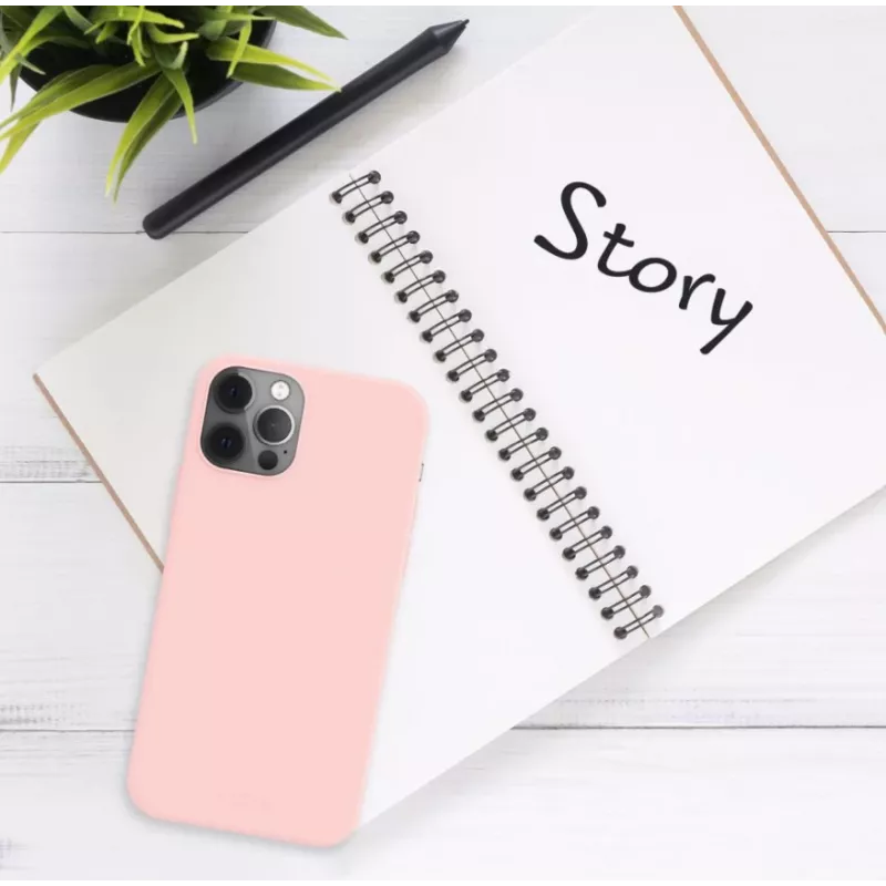 Ochronny tył etui FIXED dla Apple iPhone 16 Pro Max, gumowane wykończenie, różowy