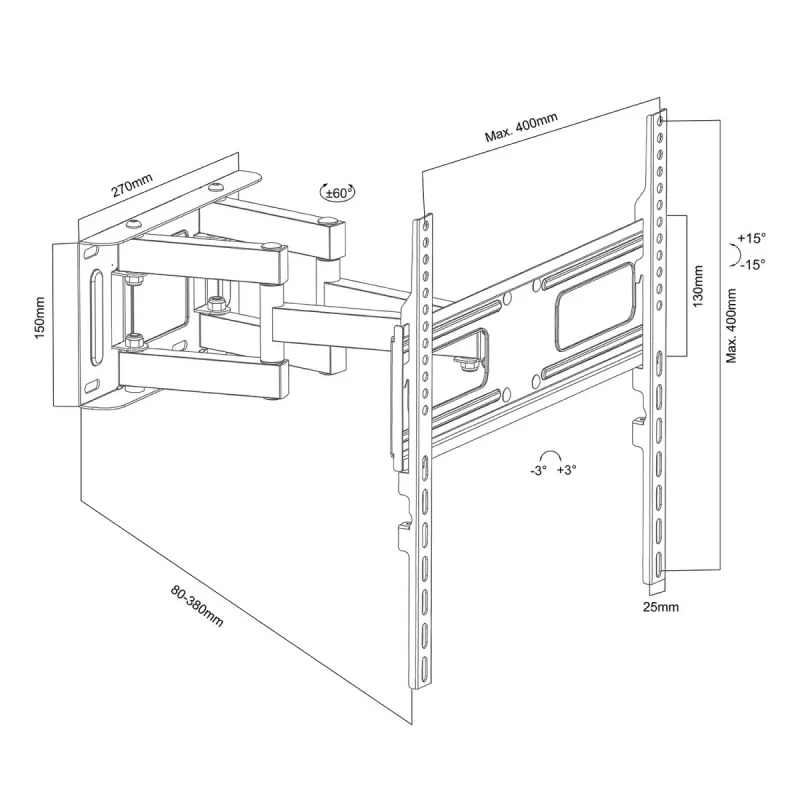 Uchwyt do telewizora 21-75 inch 50kg, MC-788