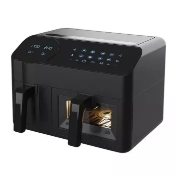 Elektryczna frytkownica na gorące powietrze Maestro MR-760 — wolnostojąca konstrukcja z dwiema misami, 3,5 l + 6 l, sterowanie dotykowe, 2000–2400 W, czarna