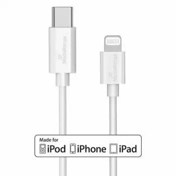 kabel USB MediaRange MRCS215 1m USB C USB C/Lightning biały