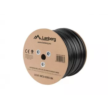 Lanberg LCU5-30CU-0305-BK Kabel sieciowy 305 m Cat5e U/UTP (UTP) Czarny (LCU5-30CU-0305-BK)