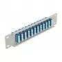 Fiber Optic Patch Panel DeLOCK 10 inch 12 Port LC Quad niebieski 1U szary