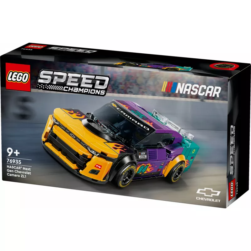 Klocki konstrukcyjne LEGO Speed Champions 76935 NASCAR Next Gen Chevrolet Camaro ZL1, 328 elementów, 1 minifigurka, wiek 9+
