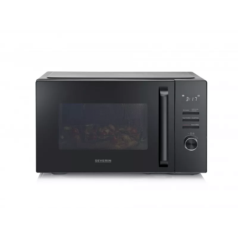 Kuchenka mikrofalowa z funkcją grill i termoobieg SEVERIN MW 7798, wolnostojąca, 29 l, 900 W, czarna, talerz obrotowy 315 mm