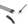 Kabel USB 3 w 1 do ładowania i transmisji danych Devia Kintone Series — Lightning, Micro-USB, USB-C, 1,2 m, czarny