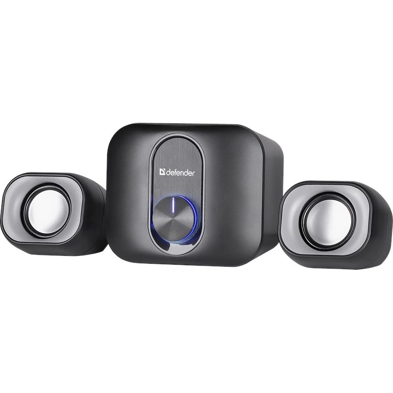 Głośniki komputerowe 2.1 DEFENDER V13 — 11W RMS (6W satelity, 5W subwoofer), zasilanie USB, wejście 3,5 mm, czarne