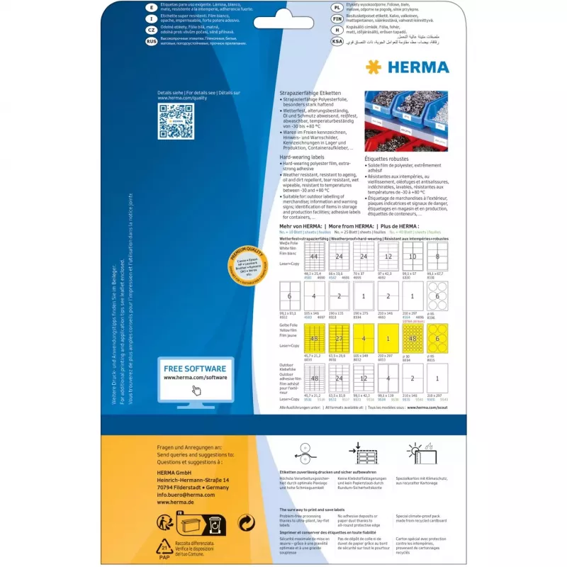 Samoprzylepne etykiety do drukarek HERMA Signs A4 190x275 mm