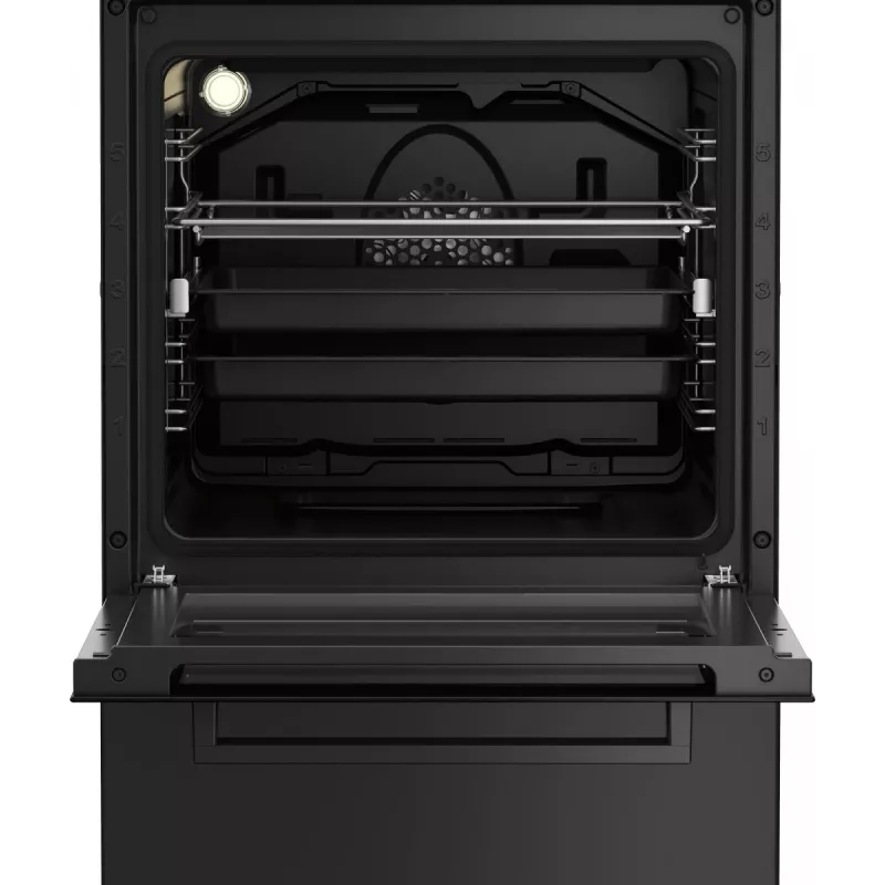 Kuchenka wolnostojąca BEKO FSM52331DBDS, płyta gazowa 4 palniki (2900/2000/2000/1000 W), piekarnik elektryczny 60 L, 60 cm, klasa energetyczna A, czarna