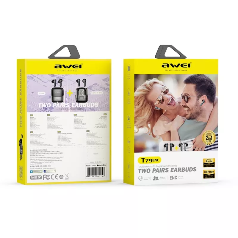 Słuchawki Bluetooth 5.3 TWS T79 ENC dual