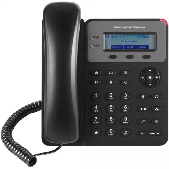 Telefon DECT Grandstream GXP1610 — czarny, LCD 132×48 px, zestaw słuchawkowy (RJ-9), 1 słuchawka, książka telefoniczna 500, tryb głośnomówiący