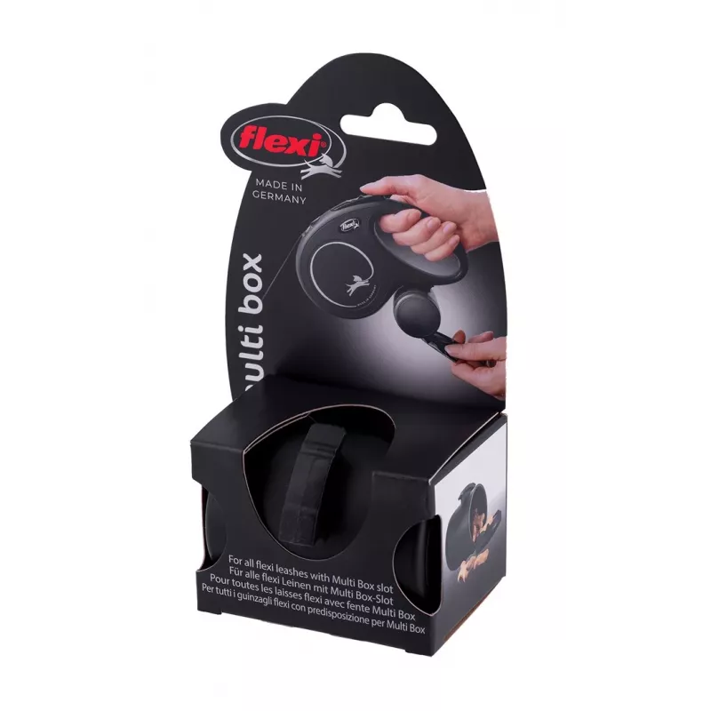 Pojemnik na karmę/wodę Flexi Multi Box Czarny — seria Flexi Vario, uniwersalny pojemnik na karmę dla zwierząt, 201–499 g