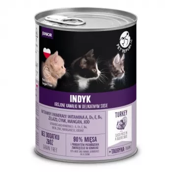 Mokra karma dla kota PetRepublic Junior Turkey 400 g – dla kociąt