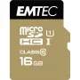 EMTEC Gold+ - Karta pamięci flash (z adapterem SD) - 16 GB - Klasa 10 - microSD - Złota (ECMSDM16GHC10GP)