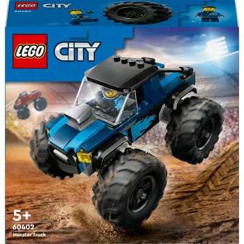 Zabawka konstrukcyjna LEGO City 60402 Niebieski Monster Truck z dużymi oponami, 148 elementów, 1 minifigurka, wiek 5+
