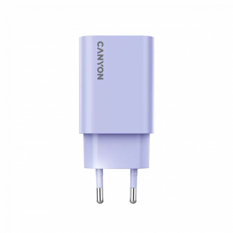 Ładowarka sieciowa CANYON OnCharge 30CL, 30 W USB-C PD, 1 wyjście PD, wtyczka EU, Fioletowa
